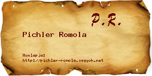 Pichler Romola névjegykártya